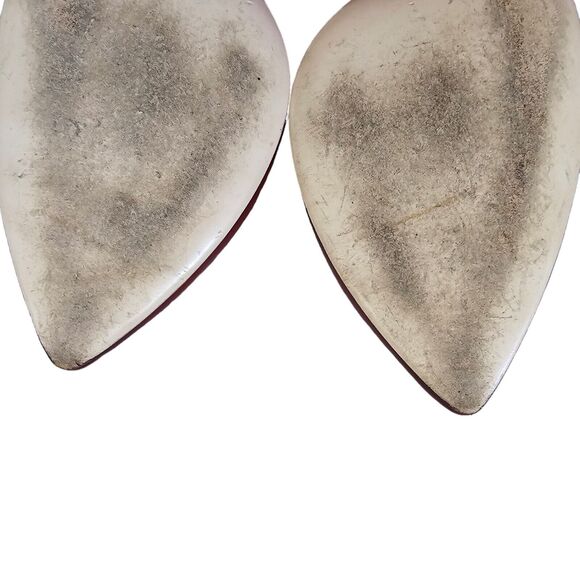 Gucci Malaga Kid Sylvie Gold Chain Pumps Heels Size 37 US 7 Burgundy Red Pointed - Picture 10 of 12